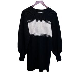 Promesa Tunic Balloon Sleeve Knit Sweater Size Medium Colourblock